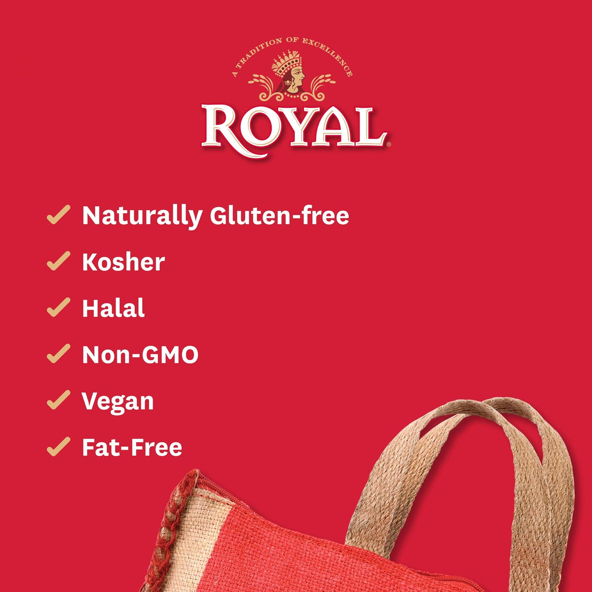 Royal Chef's Secret Basmati Rice - Premium Extra Long Grain White Rice (20 lb Bag)