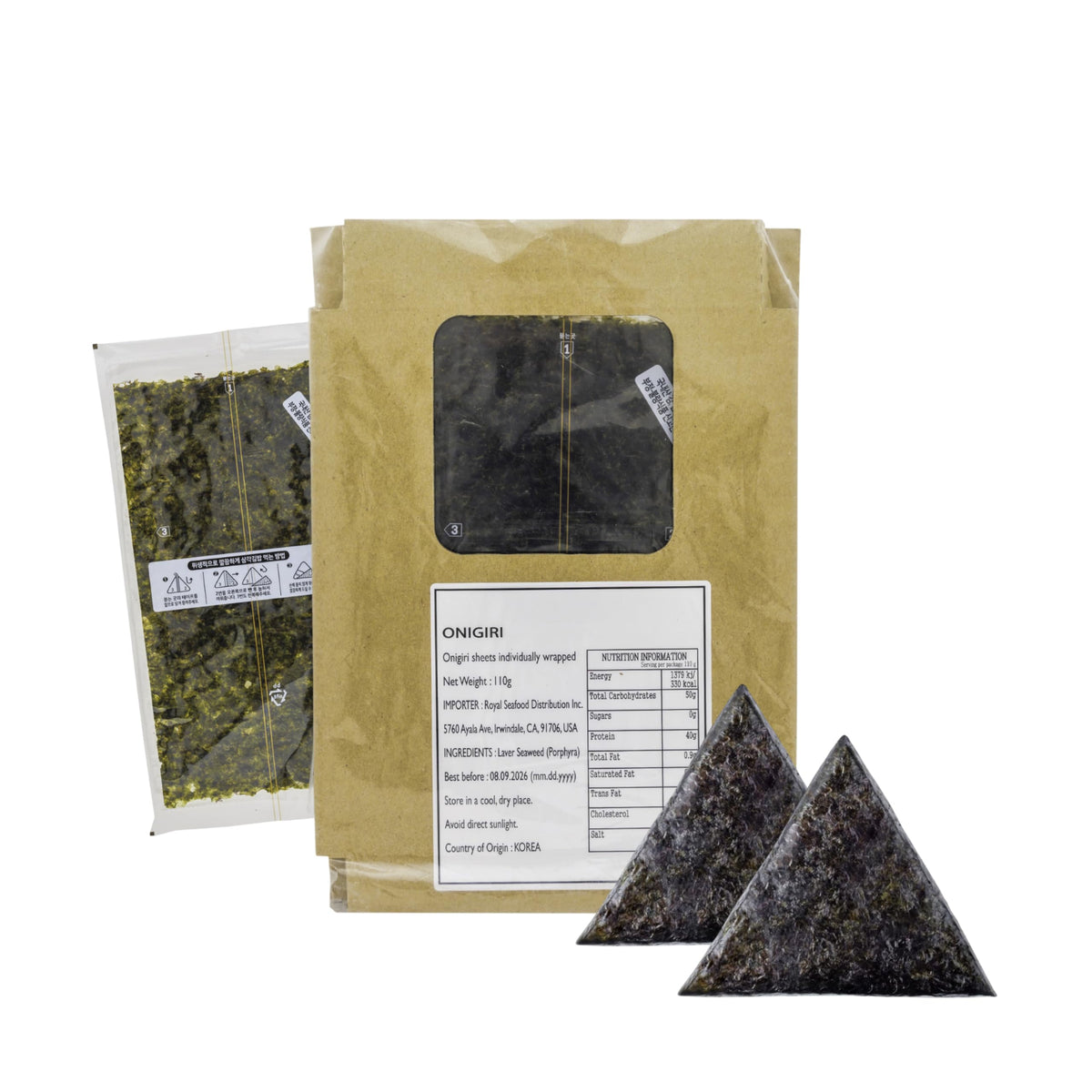 Royal Seafood Distribution RSD Onigiri Seaweed Sheets – 100 Premium Roasted Nori for Sushi & Onigiri