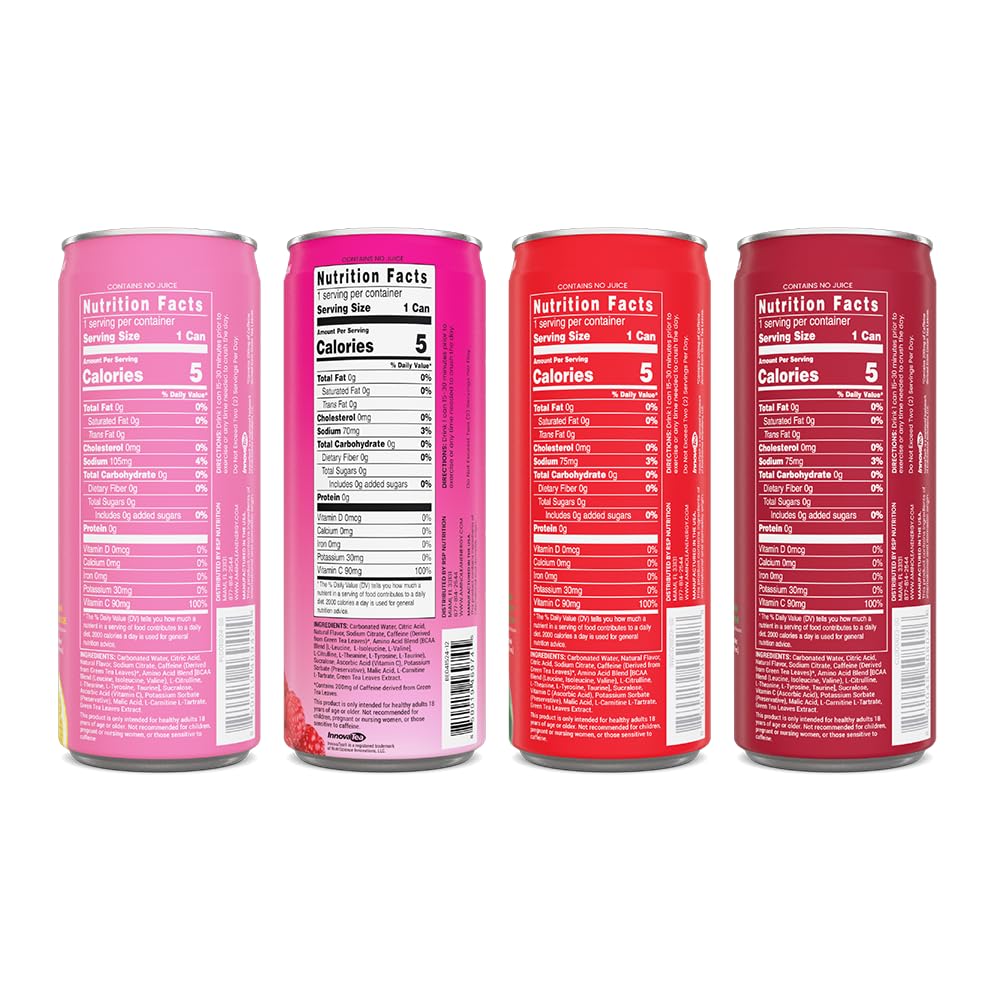 RSP NUTRITION AminoLean Energy Drink – Sugar Free, Natural Caffeine, Vegan Amino Acids (12 Pack)