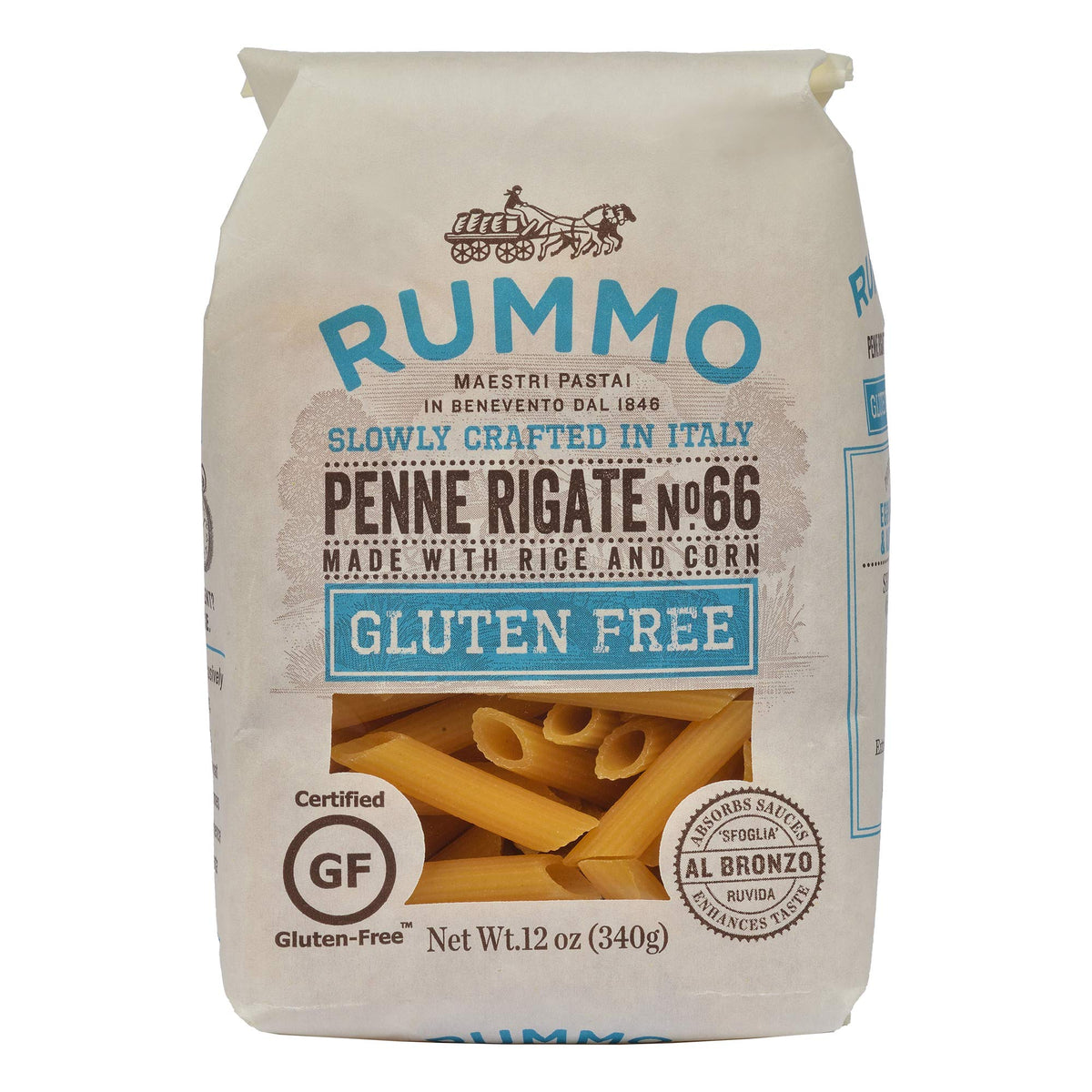 Rummo GF Rigatoni No.50 – Al Dente Gluten-Free Pasta Made in Italy (6x12oz)