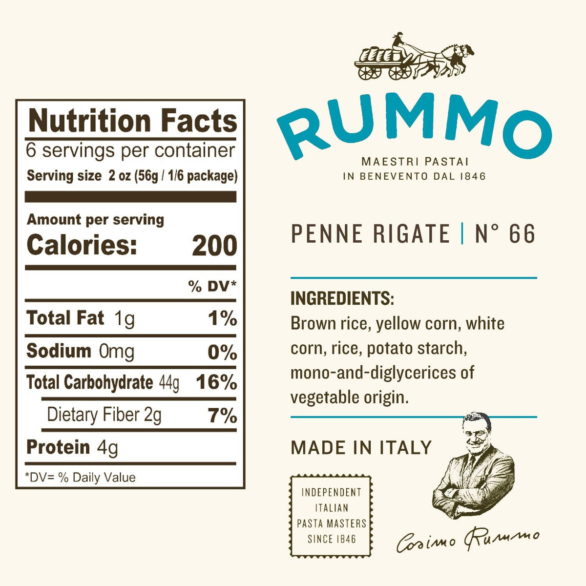 Rummo GF Rigatoni No.50 – Al Dente Gluten-Free Pasta Made in Italy (6x12oz)