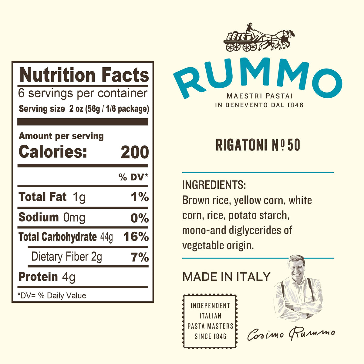 Rummo Gluten Free Rigatoni N.50 – Corn & Rice Pasta, Made in Italy (12 oz, Pack of 12)