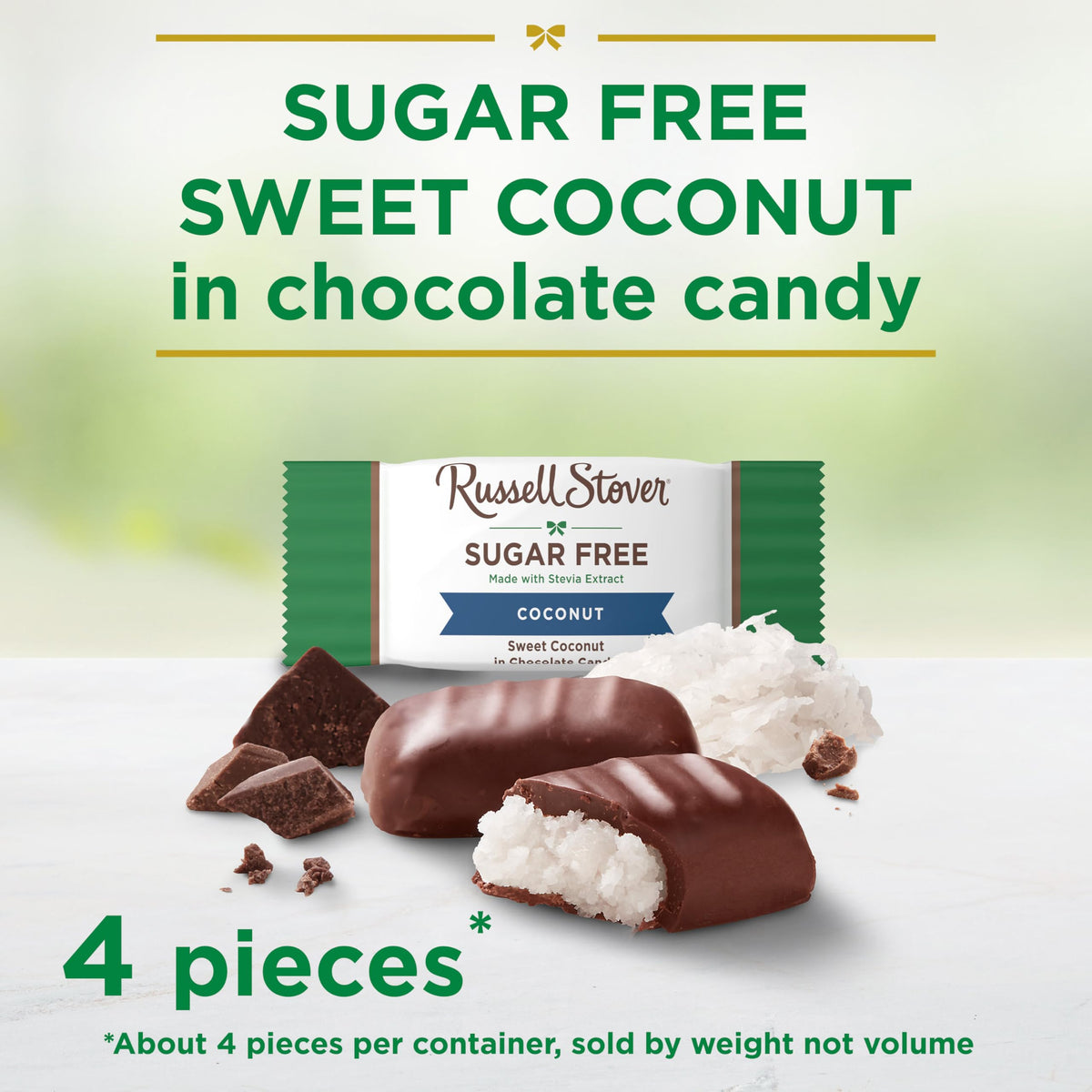 Russell Stover Sugar Free Coconut in Chocolate Candy - 2 oz Bag (Pack of 10)