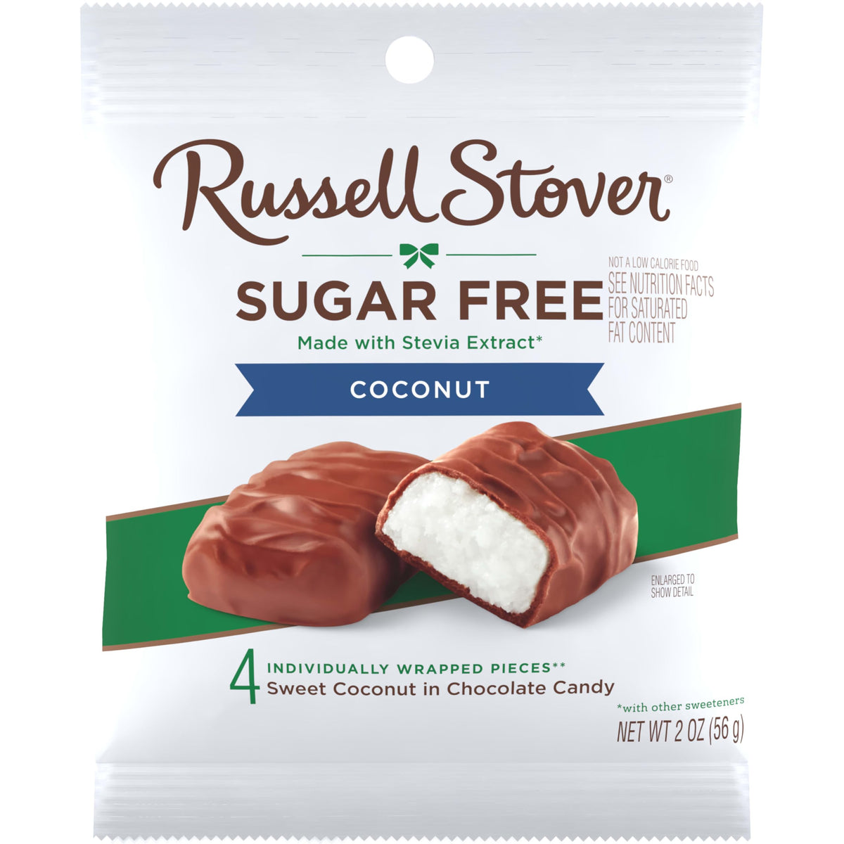 Russell Stover Sugar Free Coconut in Chocolate Candy - 2 oz Bag (Pack of 10)