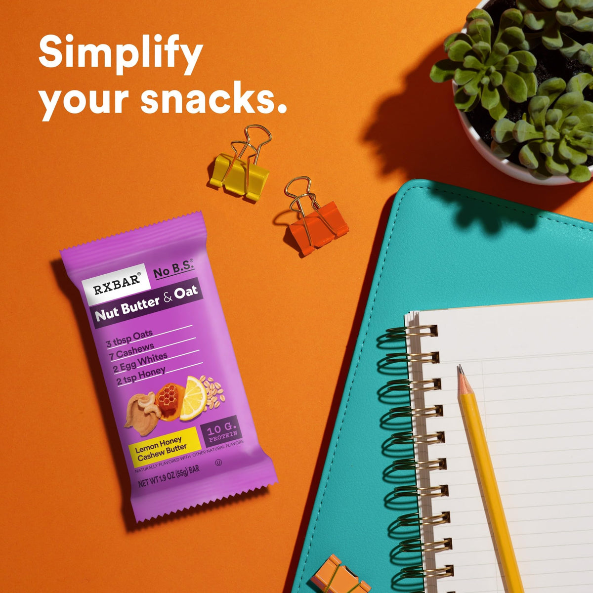 RXBAR Nut Butter & Oat Protein Bars – Lemon Honey Cashew Butter, 12 Bars