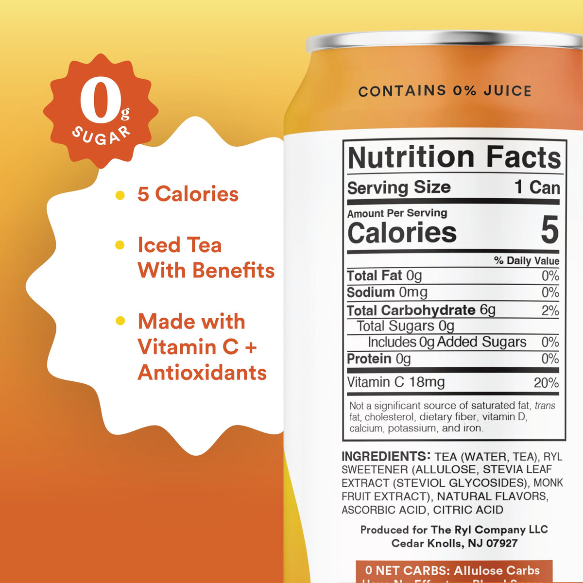 Ryl Iced Tea Half & Half – Zero Sugar, 5 Calories, Antioxidant Superblend | The The Ryl Co