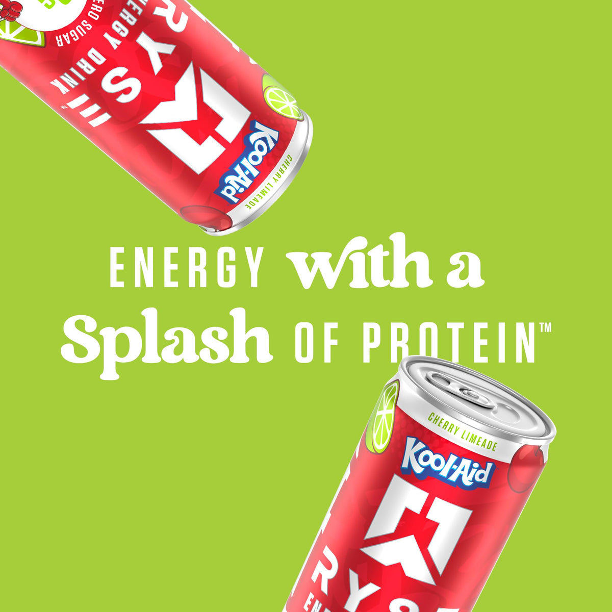 RYSE Functional Energy Drink Kool-Aid Cherry Limeade — 150mg Caffeine, 8g Protein, 1g Prebiotic, Sugar Free
