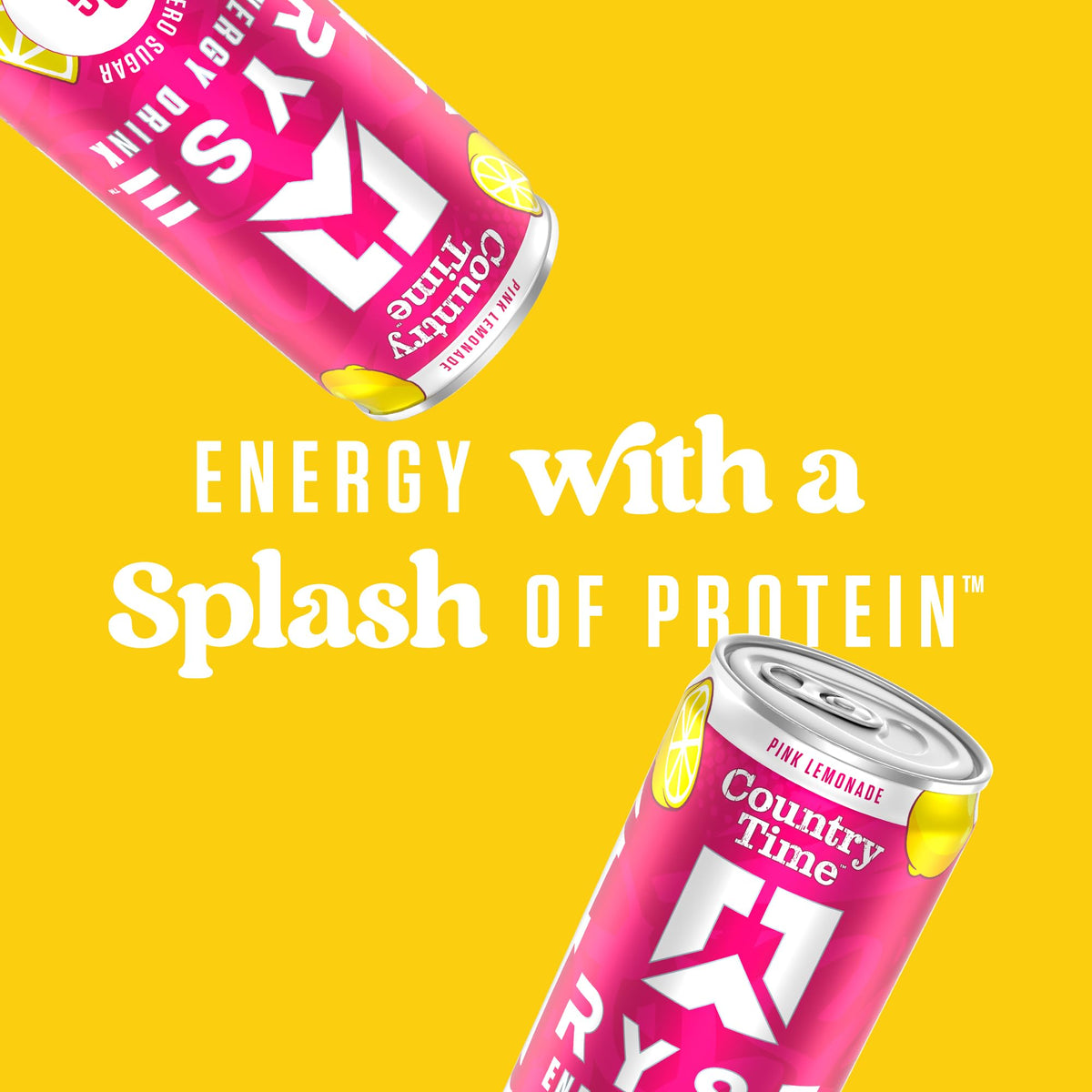 RYSE Functional Energy Drink – Country Time Pink Lemonade | 150mg Caffeine, 8g Protein, 1g Prebiotic | Sugar Free 12-Pack