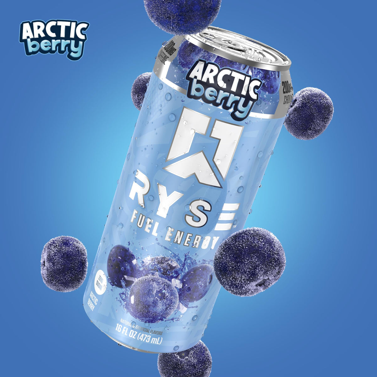 RYSE Fuel Energy Drink Arctic Berry – Sugar Free, 200mg Caffeine, Vegan & Gluten Free (12-Pack)