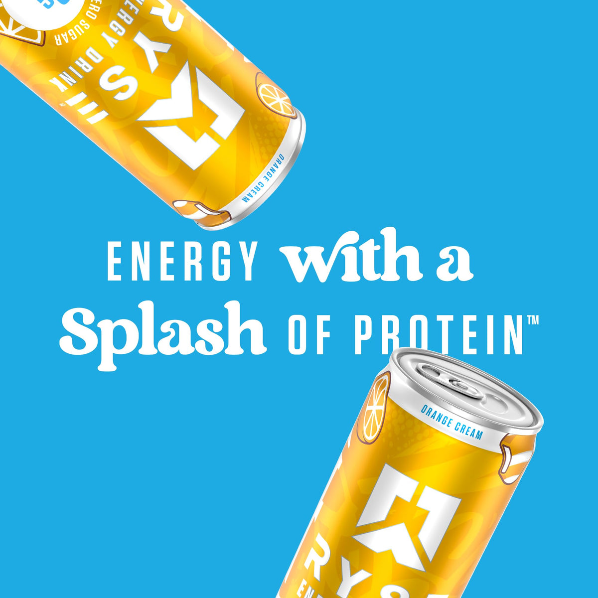 RYSE Functional Energy Drink - Orange Cream | 150mg Caffeine, 8g Protein, 1g Prebiotics | Sugar Free, Gut-Friendly | 12 fl oz Cans (12-Pack)