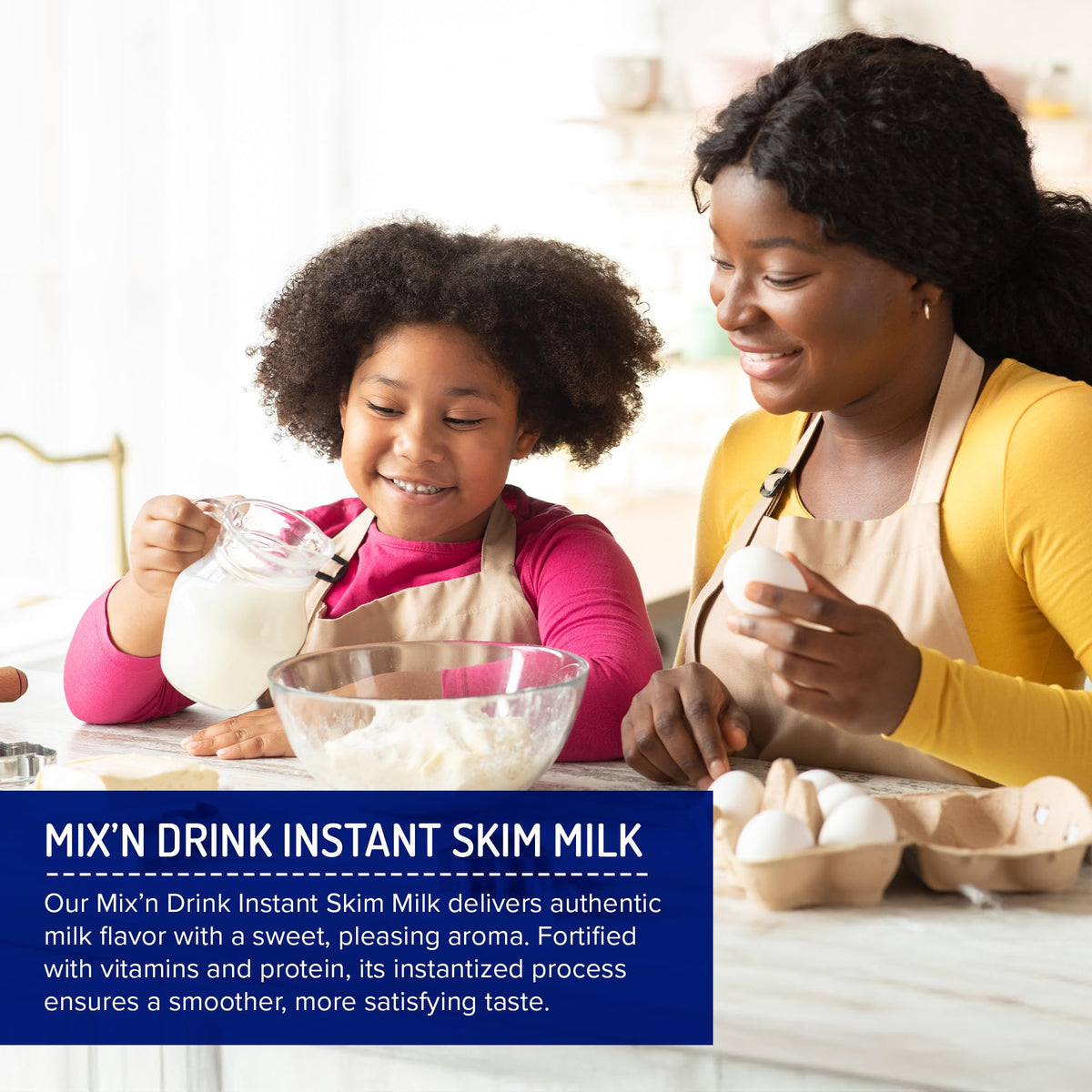 SACO Mix 'n Drink Instant Skim Milk — Fat-Free, High Calcium & Protein, Makes 10 Gallons