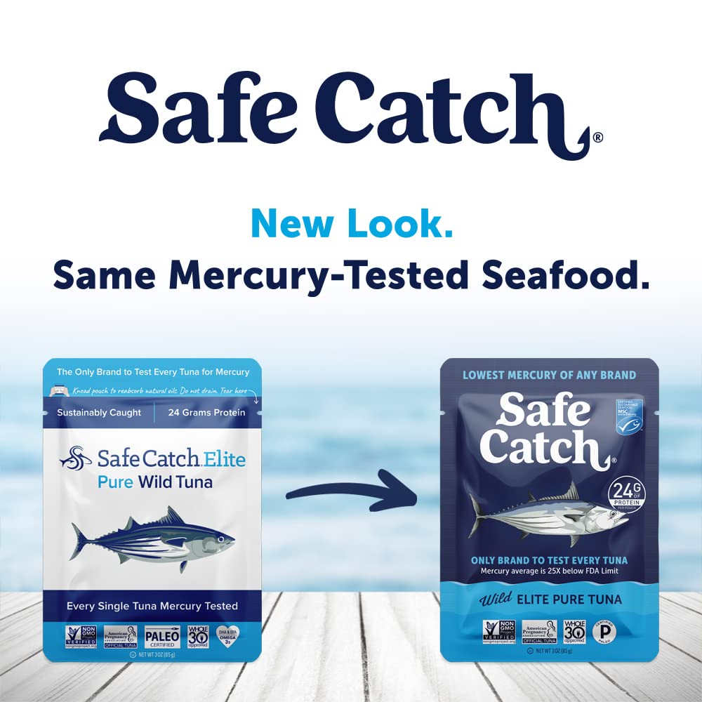 Safe Catch Elite Wild Tuna Pouch — Lowest Mercury, 24g Protein, Gluten-Free, Pack of 12