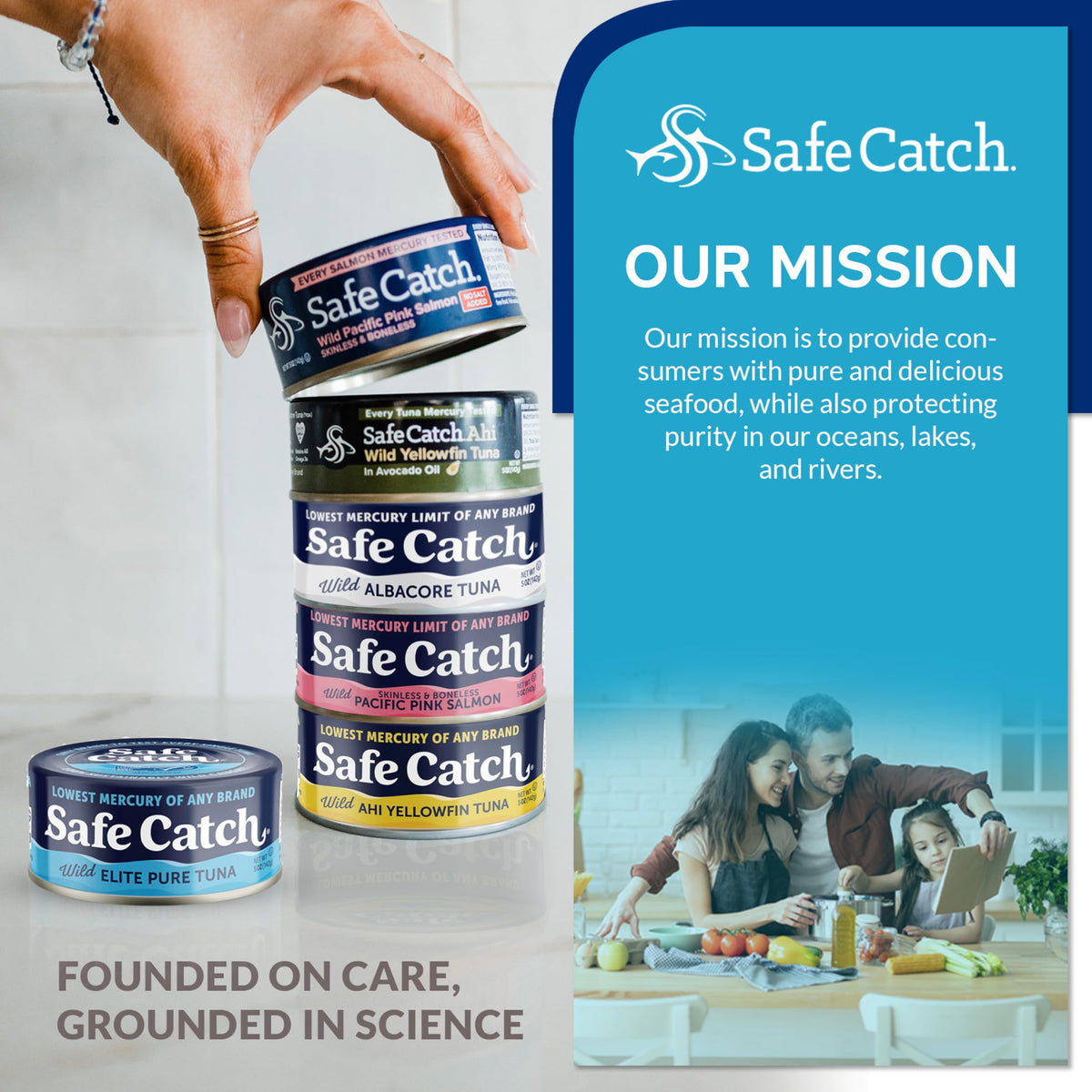 Safe Catch Wild Ahi Yellowfin Tuna – Low Mercury, Gluten-Free, Kosher, 6 Pack