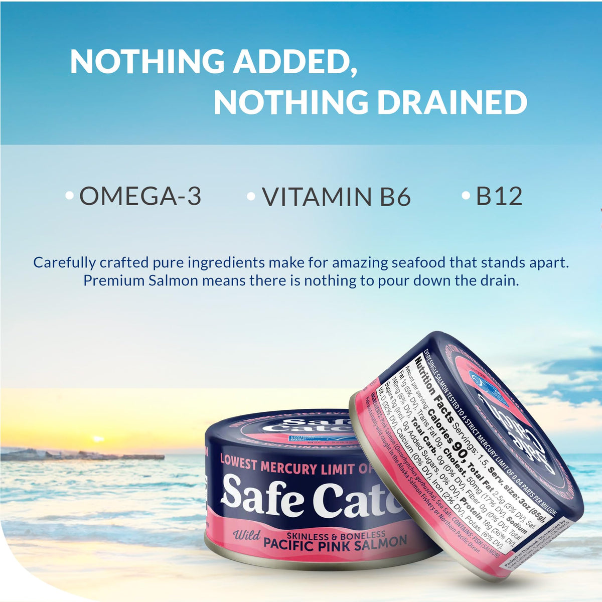 Safe Catch Wild Pink Salmon – Skinless & Boneless Canned Salmon, Mercury Tested, 6-Pack 5oz