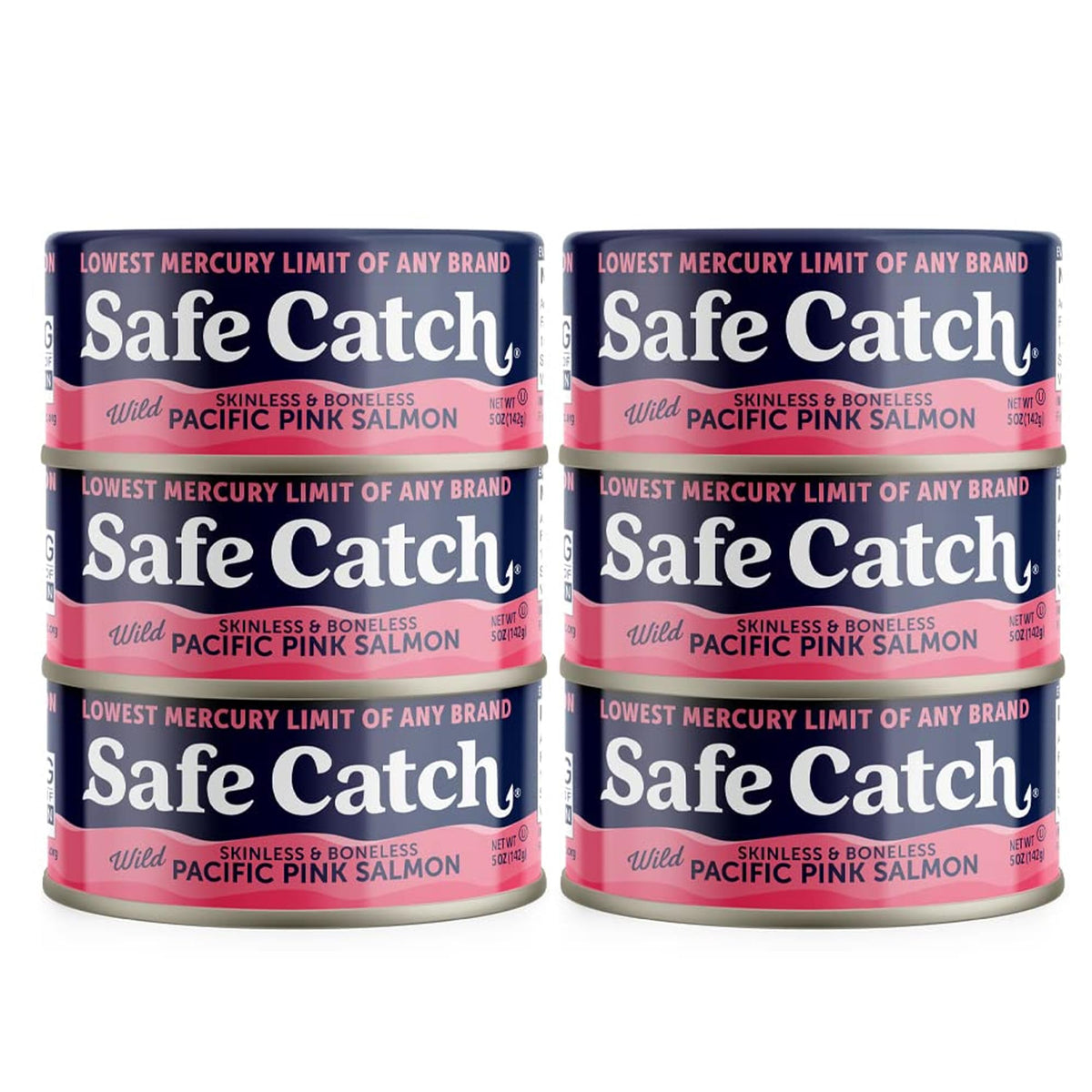 Safe Catch Wild Pink Salmon – Skinless & Boneless Canned Salmon, Mercury Tested, 6-Pack 5oz