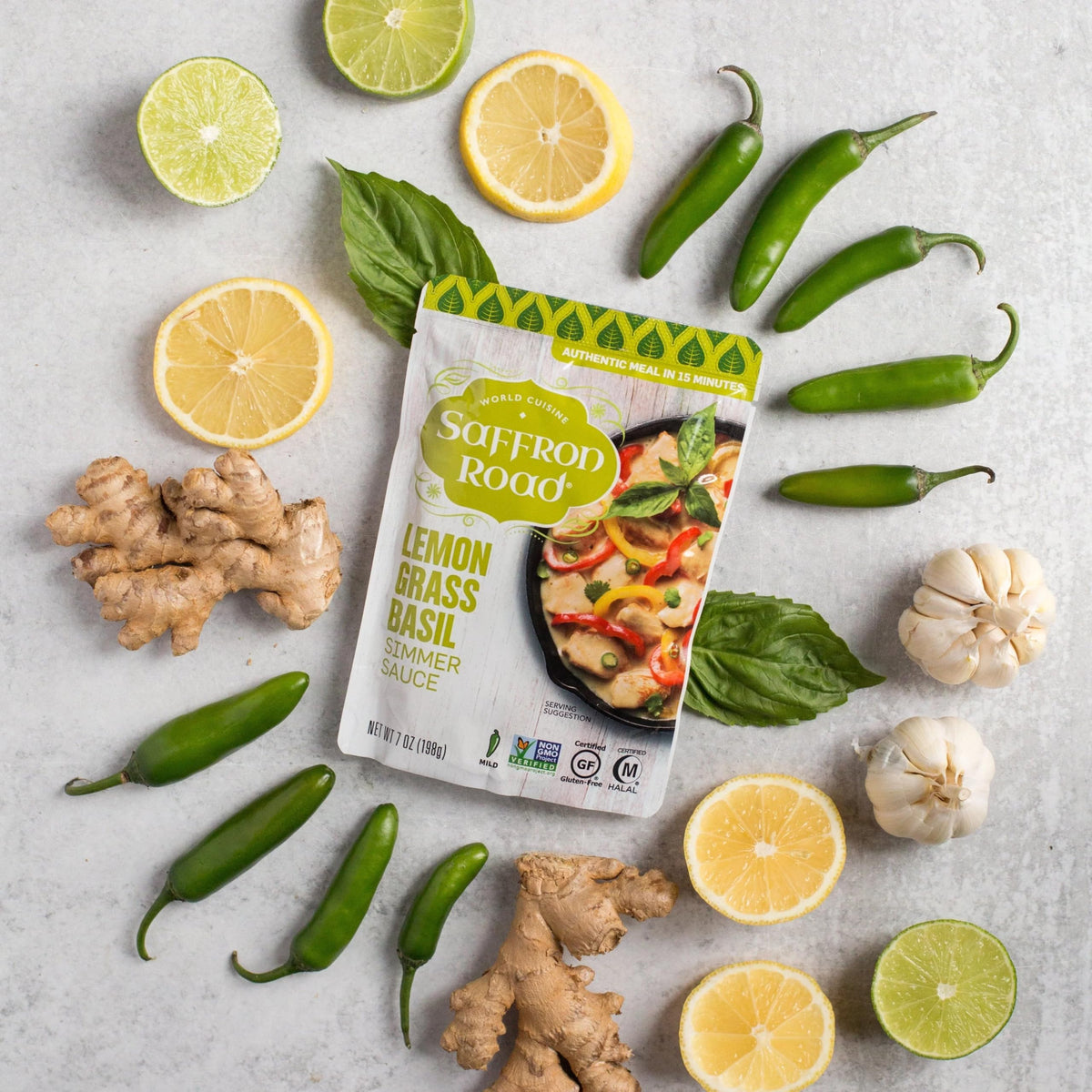 Saffron Road Simmer Sauce Variety Pack – Tikka Masala, Lemongrass Basil, Coconut Curry, Sweet & Sour | 7.0oz Pouches (Pack of 4)