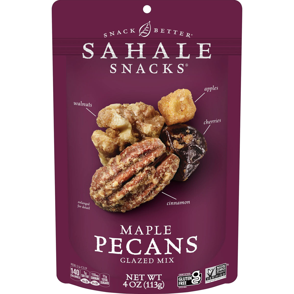 Sahale Snacks Maple Pecans Glazed Mix – 6-Pack, Dry-Roasted Nuts with Cherries & Apples