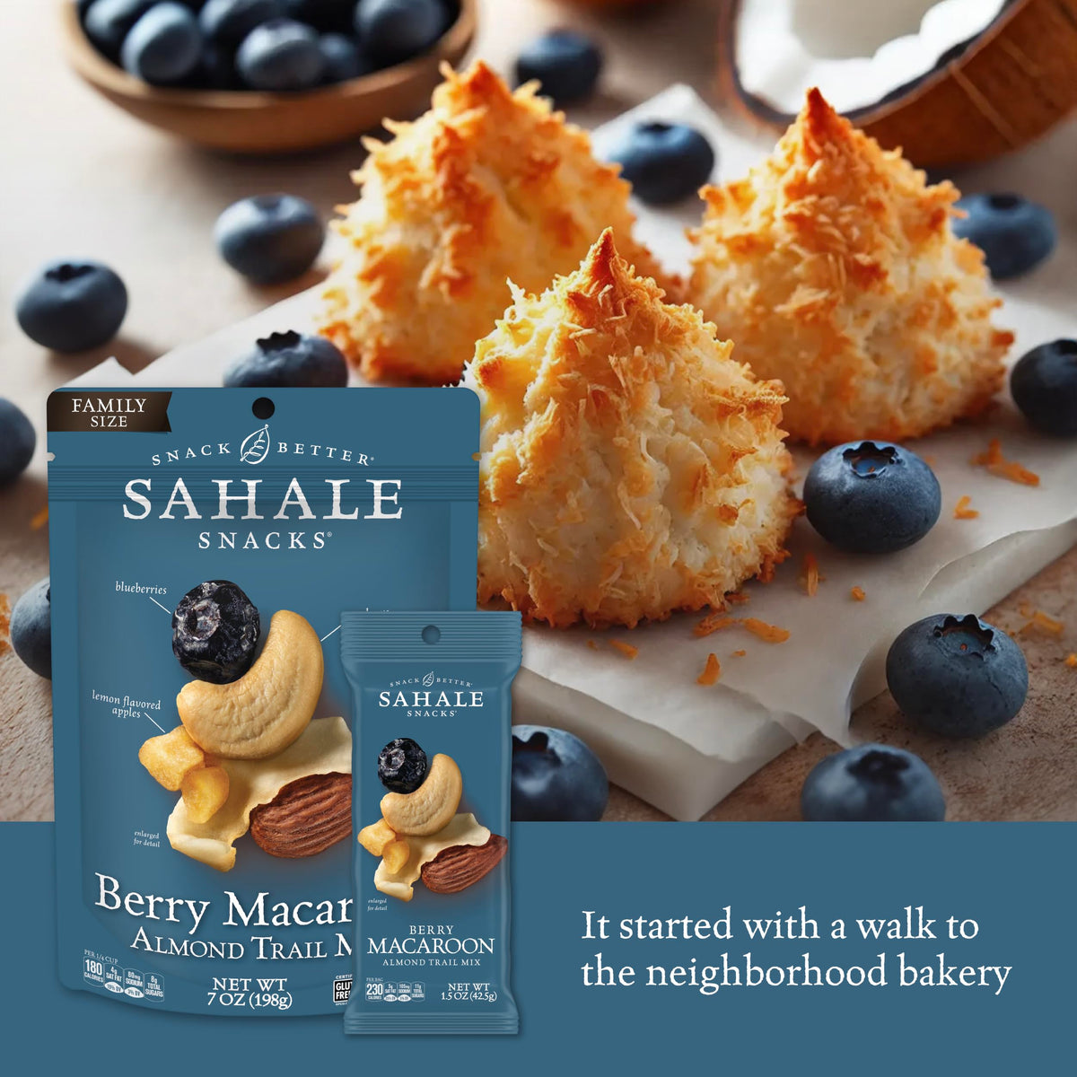 Berry Macaroon Almond Trail Mix by Sahale Snacks – 1.5 oz Grab & Go Bag, 18 Pack | Non-GMO, Kosher, Gluten-Free