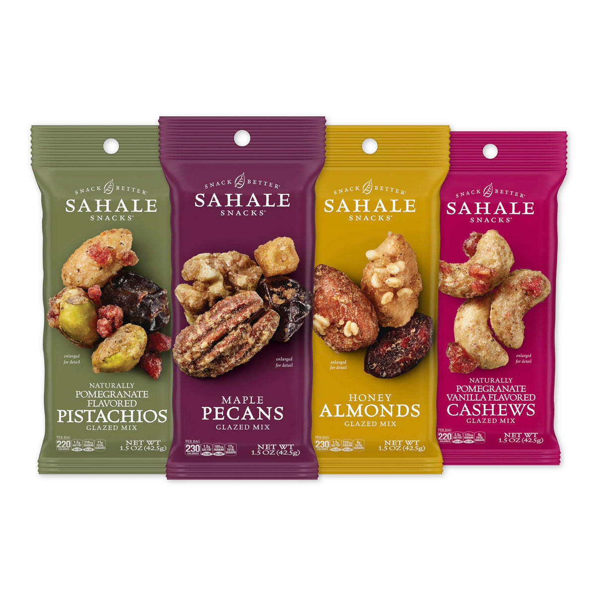 Sahale Snacks Glazed Mix Nut Blend Variety Pack — 12 Grab & Go 1.5 oz Bags | Non-GMO, Kosher & Gluten-Free