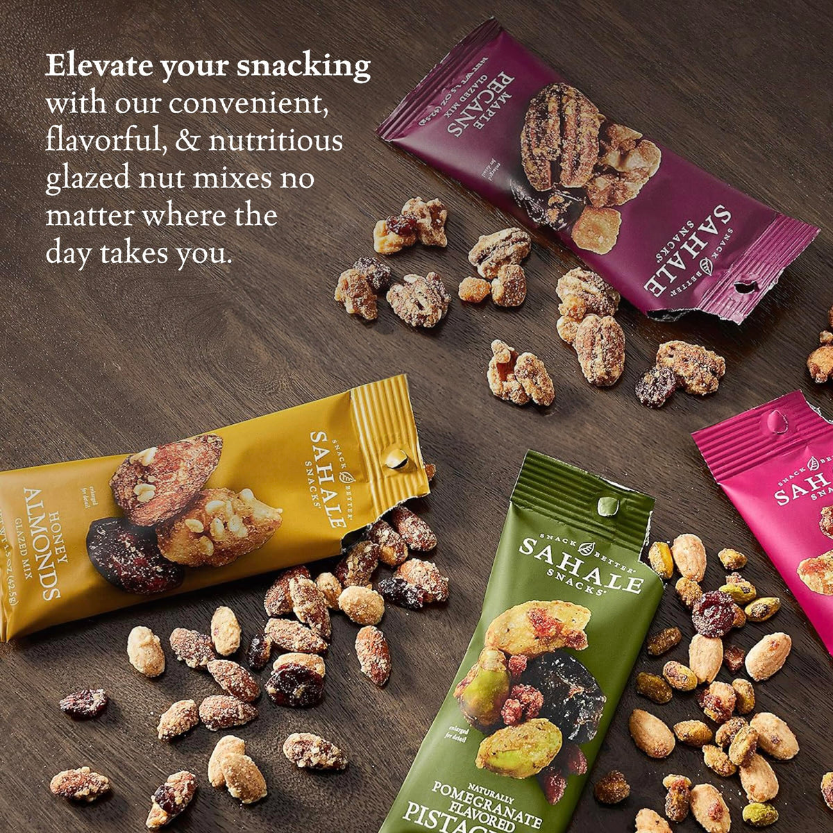 Sahale Snacks Glazed Mix Nut Blend Variety Pack — 12 Grab & Go 1.5 oz Bags | Non-GMO, Kosher & Gluten-Free