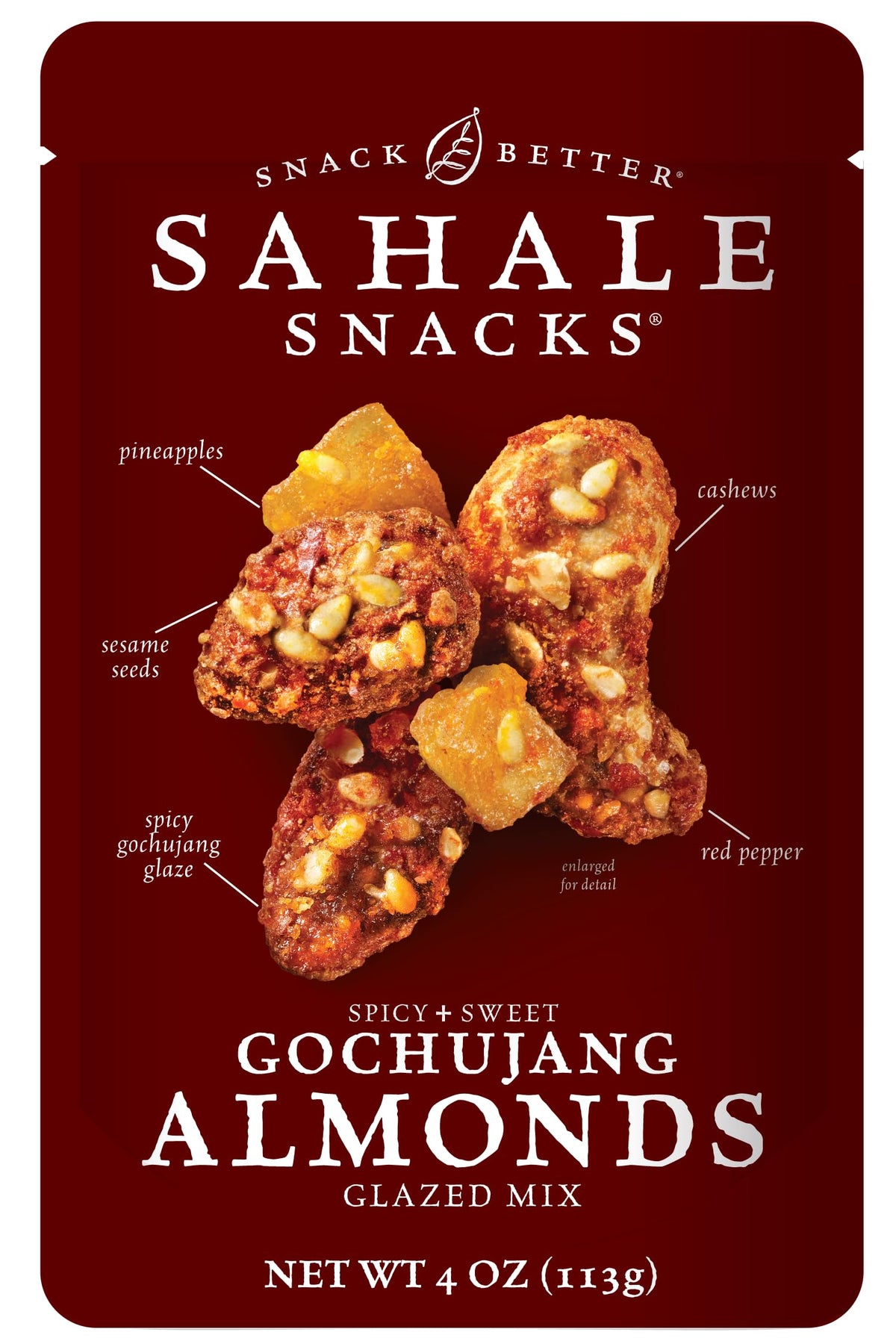 Sahale Snacks Gochujang Almonds Glazed Mix – Gluten Free & Kosher, 4 oz x 6