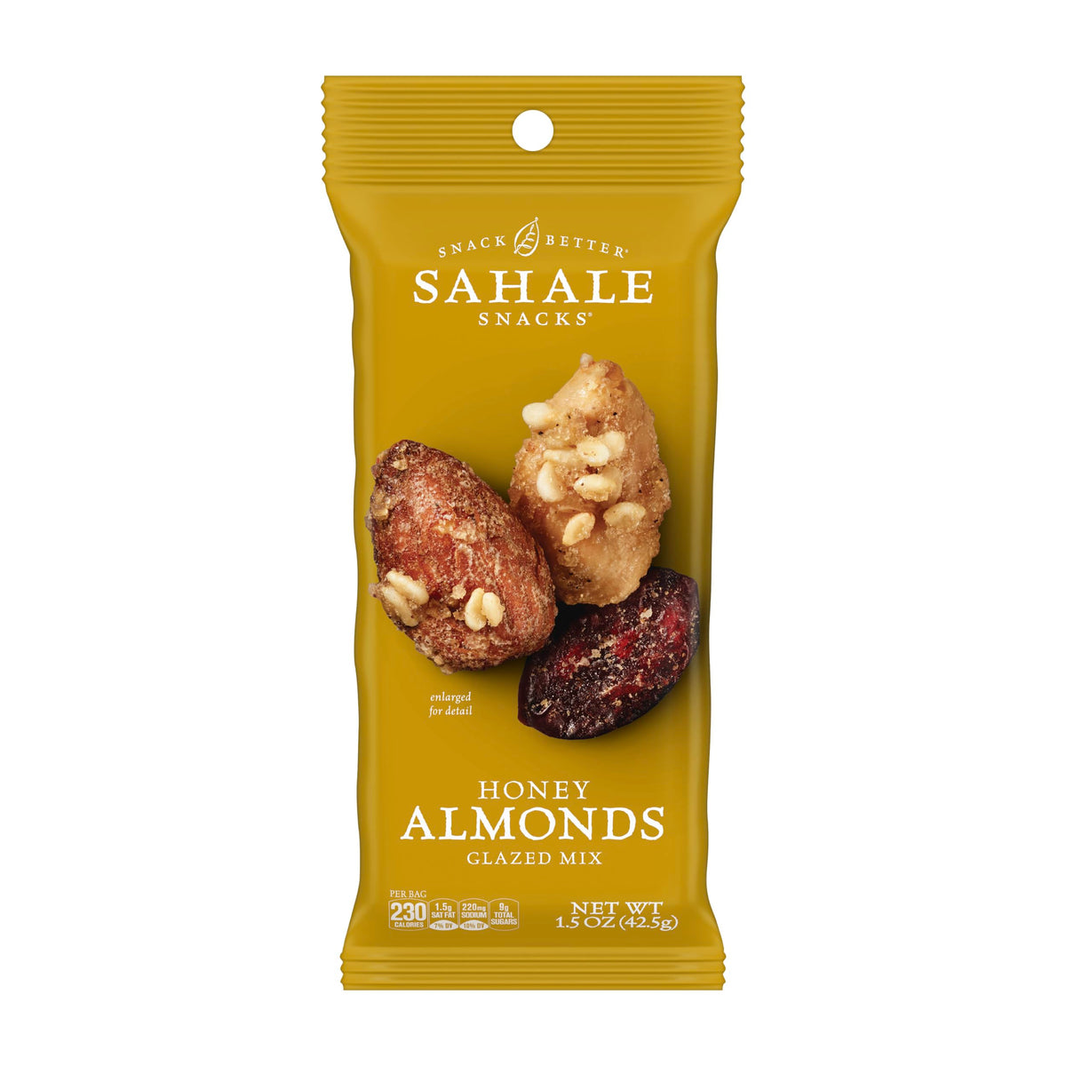 Sahale Snacks Honey Almonds Glazed Mix – 1.5 oz Grab & Go Bags, 18 Pack (Non-GMO, Kosher, Gluten-Free)