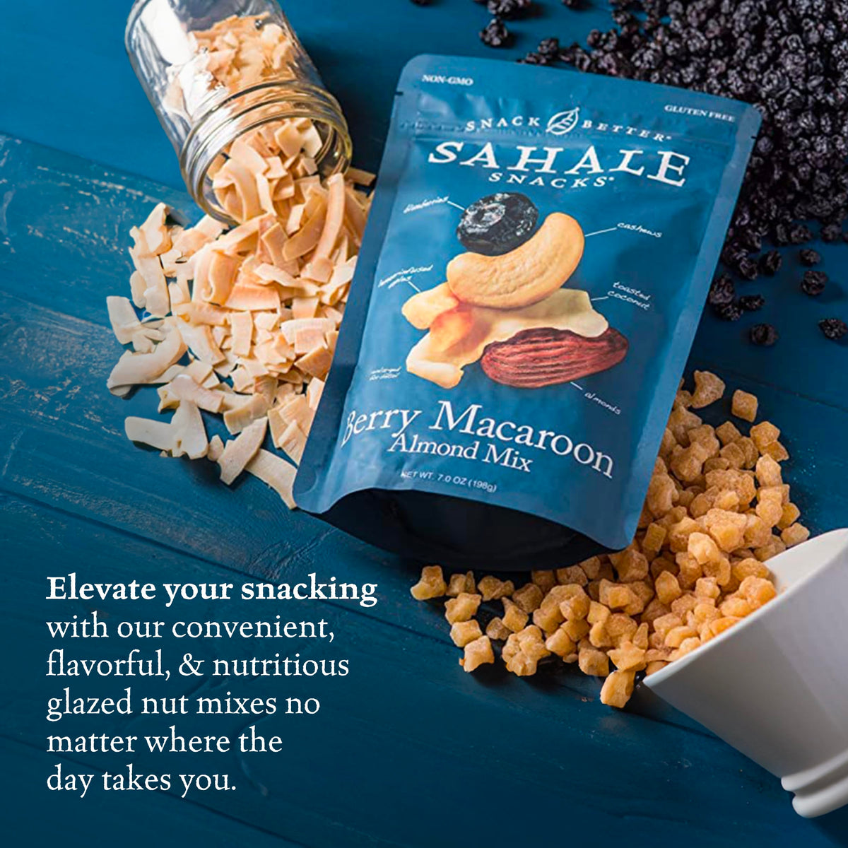 Berry Macaroon Almond Trail Mix by Sahale Snacks – 1.5 oz Grab & Go Bag, 18 Pack | Non-GMO, Kosher, Gluten-Free