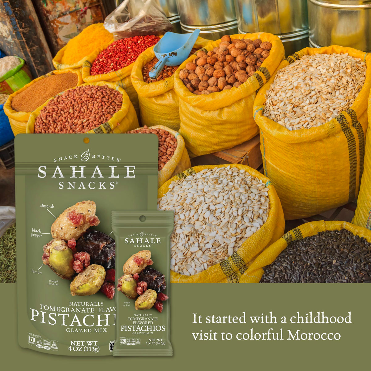 Sahale Snacks Pomegranate Flavored Pistachios Glazed Mix – 4 oz Pack of 6