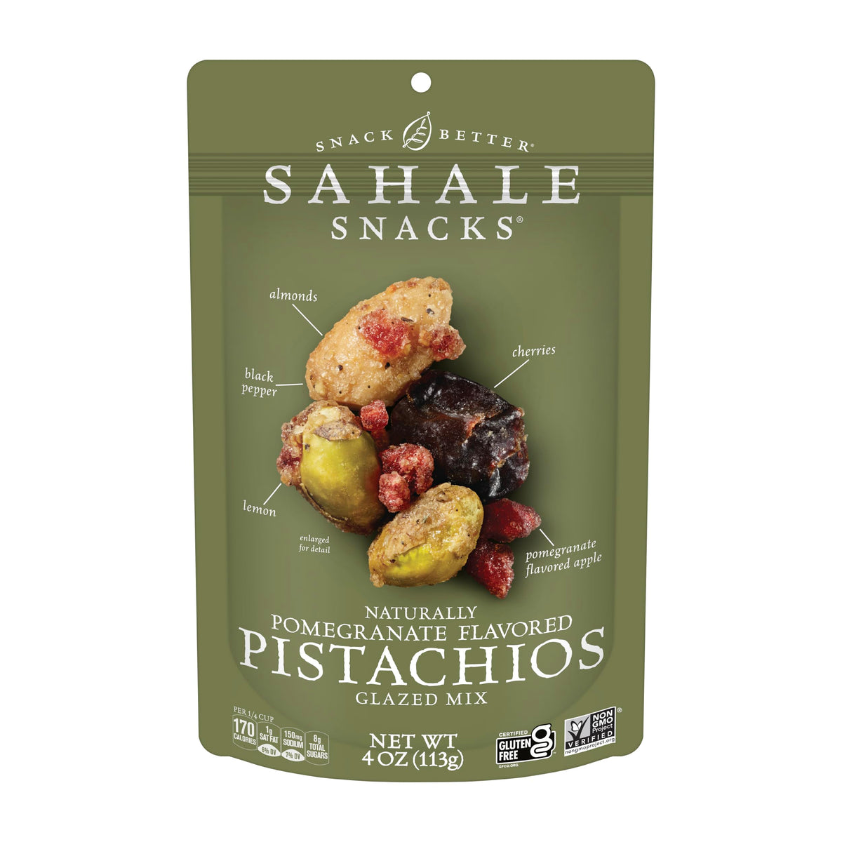 Sahale Snacks Pomegranate Flavored Pistachios Glazed Mix – 4 oz Pack of 6