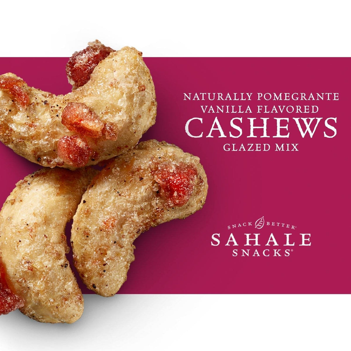 Sahale Snacks Pomegranate Vanilla Cashews – 1.5 oz Packs (18 Count) | Non-GMO, Kosher, Gluten-Free