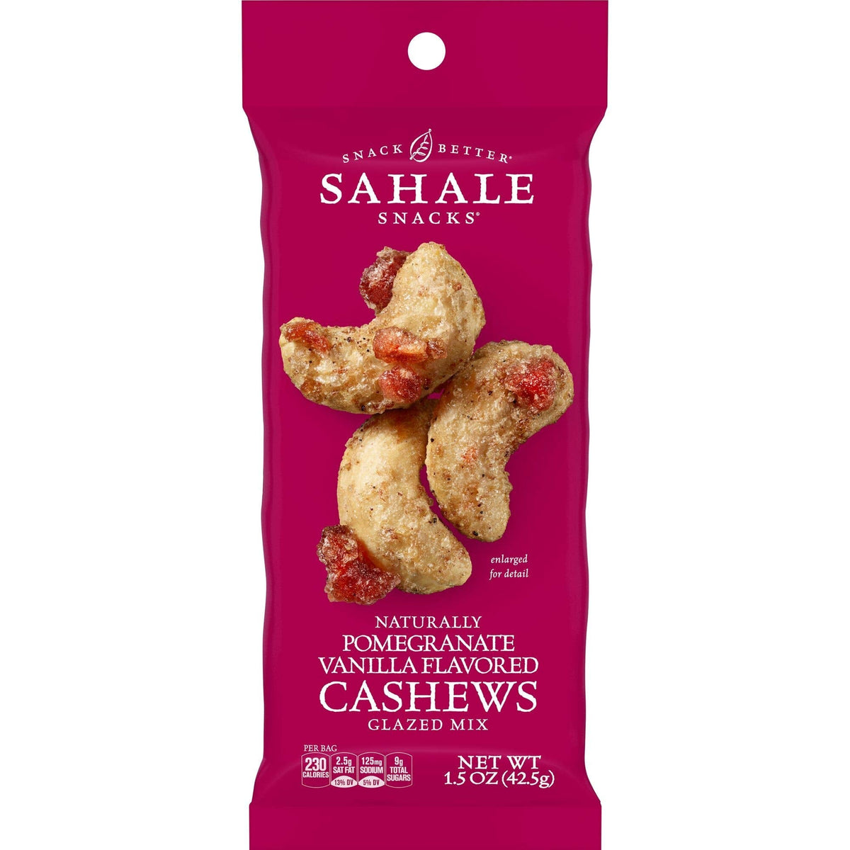 Sahale Snacks Pomegranate Vanilla Cashews – 1.5 oz Packs (18 Count) | Non-GMO, Kosher, Gluten-Free