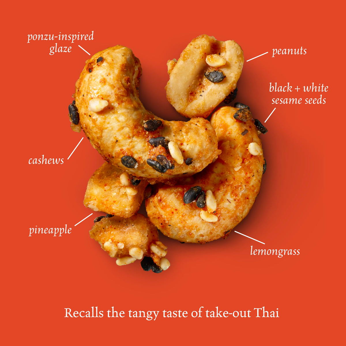 Sahale Snacks Thai Cashews Glazed Mix – 6 x 4 oz Pack | Thai-Inspired Sweet & Savory Nuts