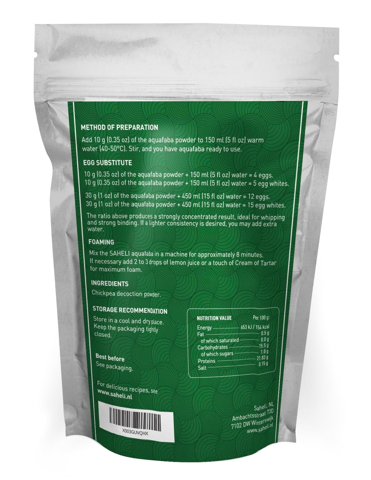 Saheli Aquafaba Powder (10.6oz) – Vegan Egg Replacer & Cocktail Foam | Replaces 120 Eggs