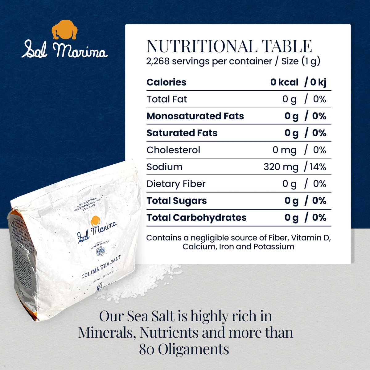 SAL MARINA LA CENTRAL - Unrefined Colima Sea Salt 5lbs | 100% Natural, Vegan, Gluten-Free