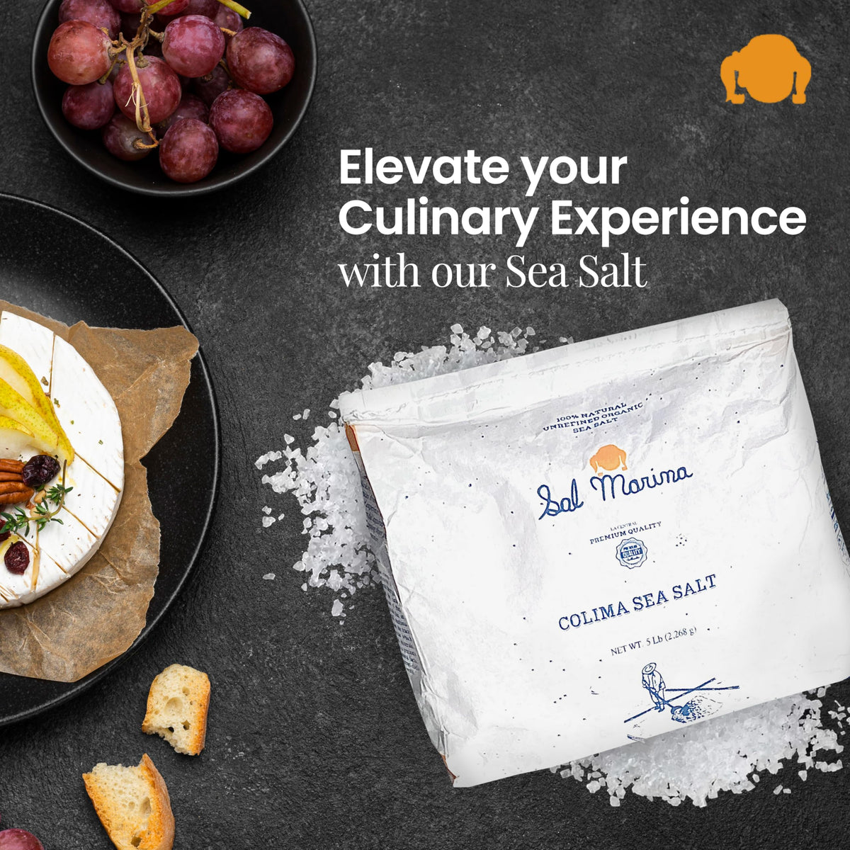 SAL MARINA LA CENTRAL - Unrefined Colima Sea Salt 5lbs | 100% Natural, Vegan, Gluten-Free