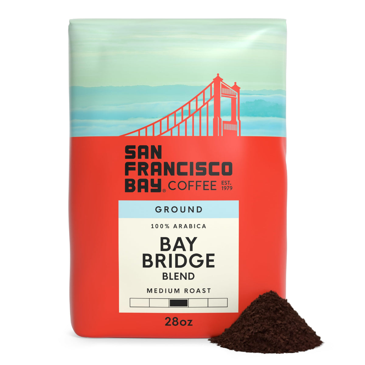 SAN FRANCISCO BAY Bay Bridge Blend Ground Coffee – 28 oz, Medium Roast