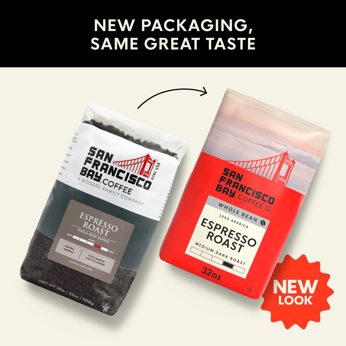 San Francisco Bay Espresso Roast - Medium-Dark Whole Bean Coffee (2 lb) | 100% Arabica