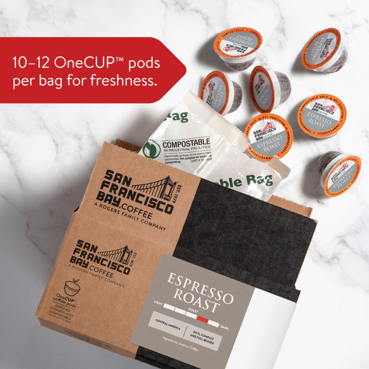 San Francisco Bay Espresso Roast Compostable OneCup Pods, 36 Ct — Keurig 2.0 Compatible