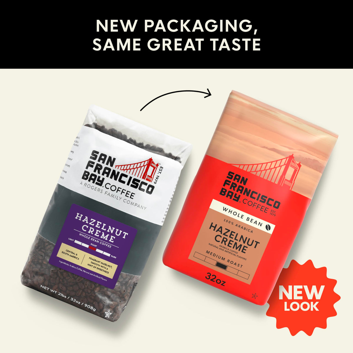 San Francisco Bay Hazelnut Creme Coffee - Flavored Medium Roast Whole Bean (2 lb)