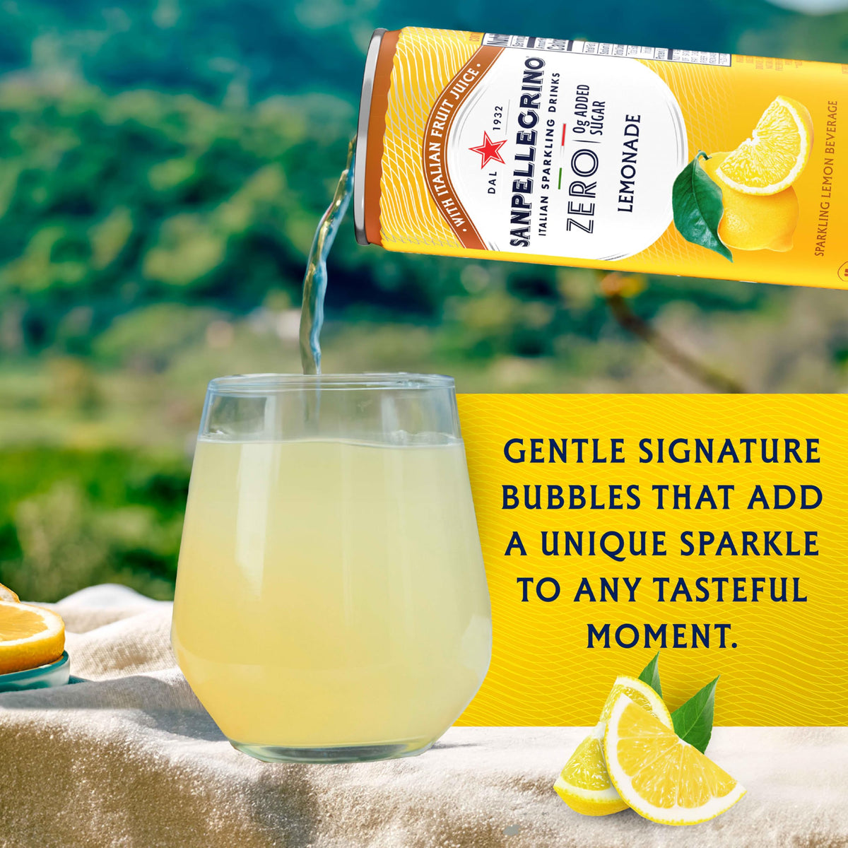 Sanpellegrino Zero Sugar Lemonade – Sparkling Italian Lemon Beverage, 24 Pack