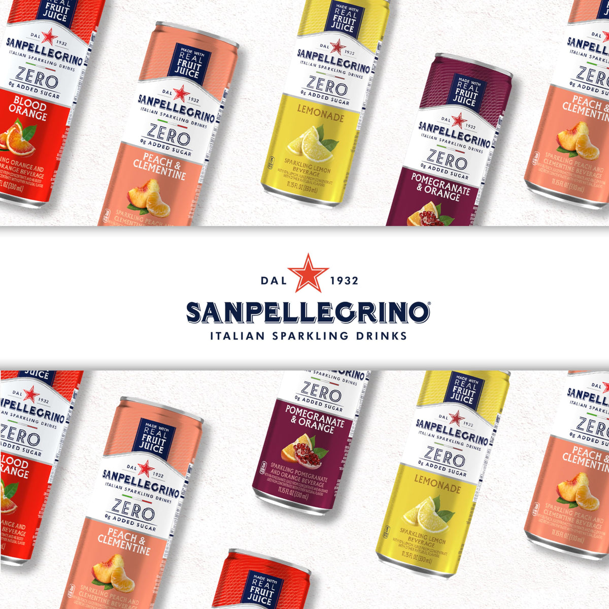 Sanpellegrino Zero Grams Added Sugar Pomegranate & Orange Sparkling Drink – 24 Pack (11.15 fl oz)