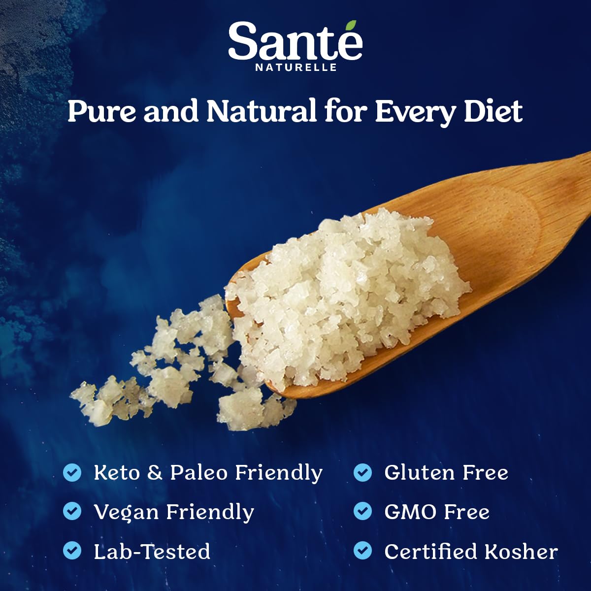 Sante Naturelle Celtic Salt Grey Coarse Sea Salt – 3x1.1lb Hand-Harvested French Sea Salt with 82+ Minerals