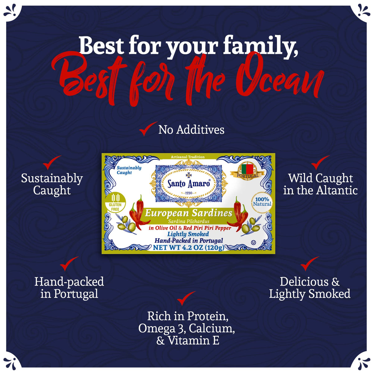Santo Amaro Sardines in Olive Oil & Red Piri Piri – Hand-Packed, Wild Caught