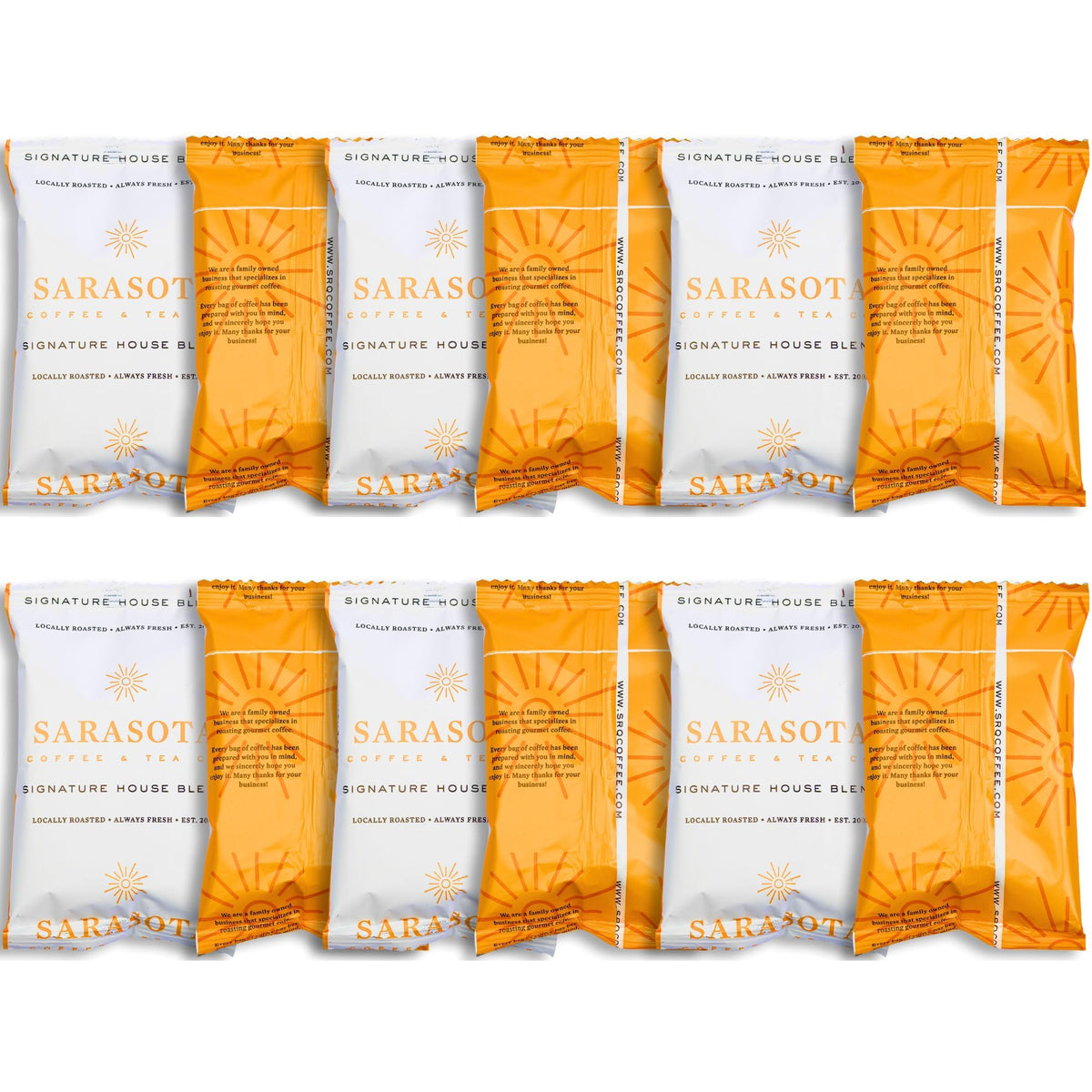 Breakfast Blend Ground Packets – Medium Roast, 2oz Pre-Measured for 8–12 Cup Drip Makers | Low Acid, Individually Wrapped | 12-Count by Sarasota Coffee