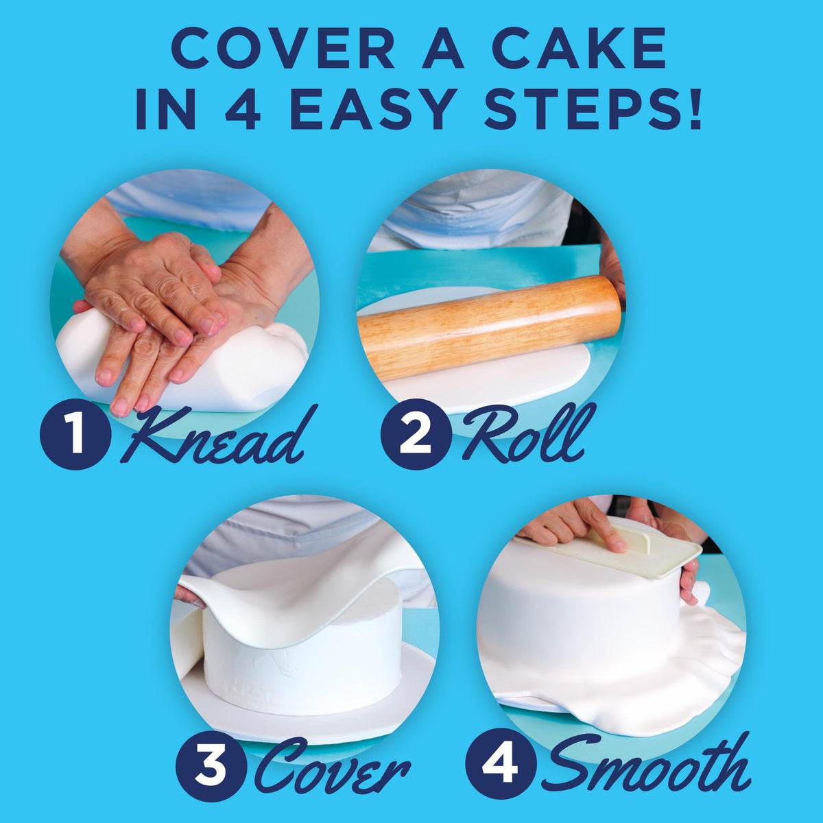 Satin Ice Fondant for Cake Decorating, White (10 Pound) | Premium Flavor & Smooth Finish