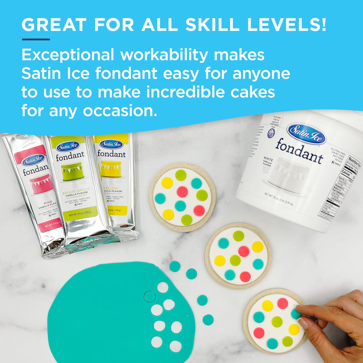 Satin Ice Fondant for Cake Decorating – White (20 lb)