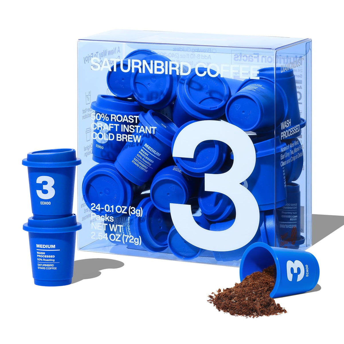 SaturnBird Super Instant Coffee Pods No.3 – Medium Roast, 24 Single-Serve Pack