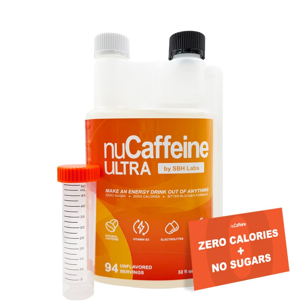 nuCaffeine Ultra by SBH Labs – All-Natural Caffeine + B3 + Electrolytes | 94 Servings + To-Go Tube