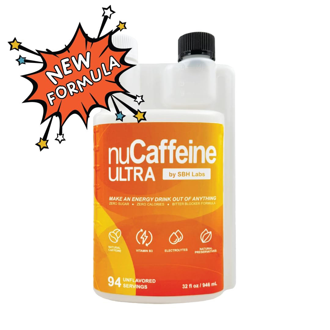 nuCaffeine Ultra by SBH Labs – All-Natural Caffeine + B3 + Electrolytes | 94 Servings + To-Go Tube