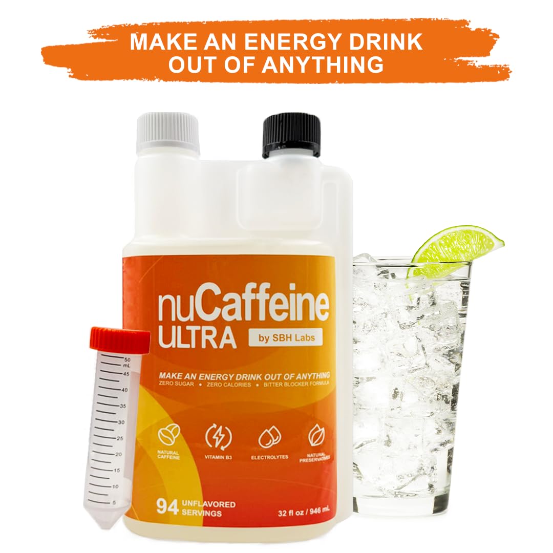 nuCaffeine Ultra by SBH Labs – All-Natural Caffeine + B3 + Electrolytes | 94 Servings + To-Go Tube